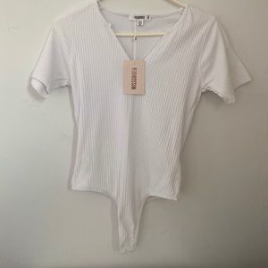 White ribbed bodysuit